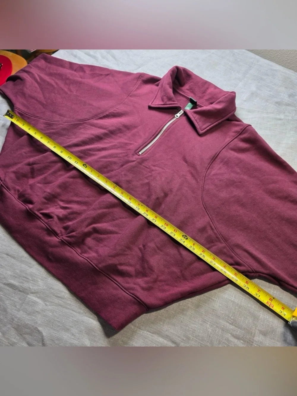 Wild Fable Maroon Half-Zip Sweatshirt Women’s Size XXL - Picture 4 of 5